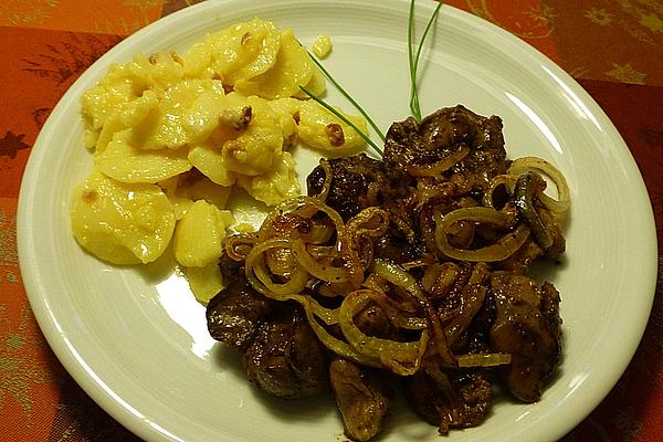 Fried Chicken Liver with Onions