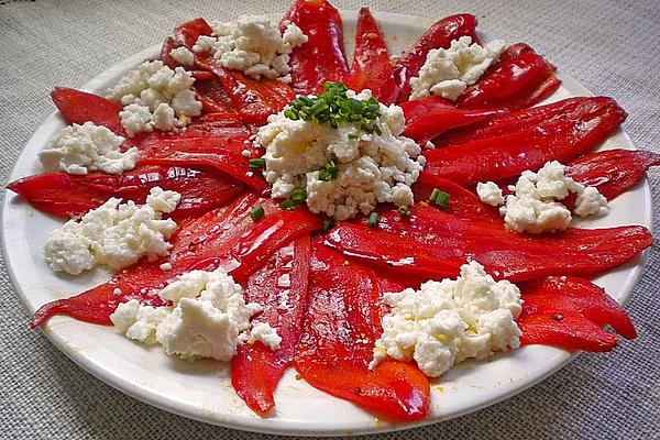 Fried Peppers with Feta Cheese