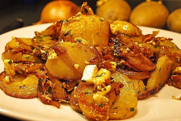 Fried Potatoes with Feta