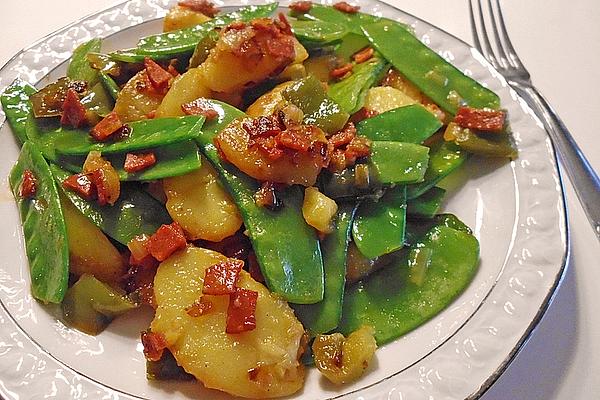 Fried Potatoes with Snow Peas