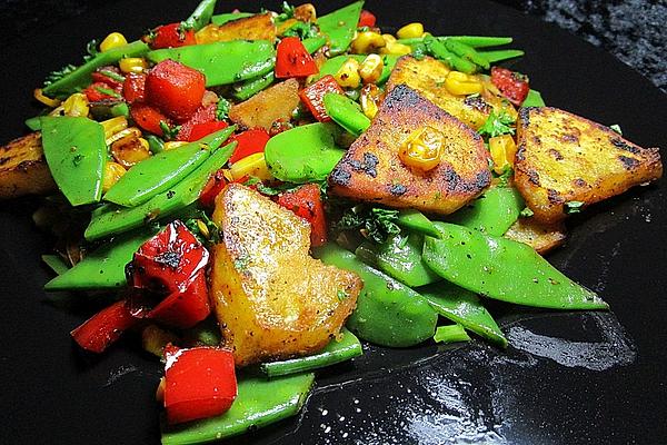 Fried Potatoes with Sugar Snap Peas