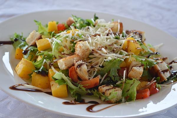 Fried Pumpkin with Rocket and Parmesan