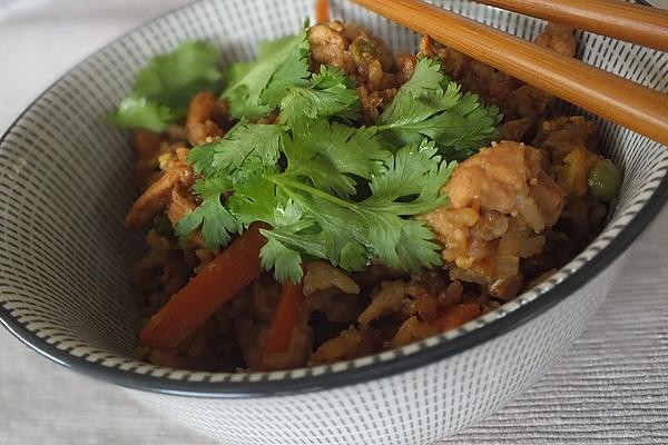 Fried Rice with Chicken, Vegetables and Egg