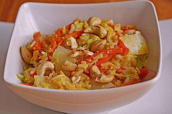 Fried Rice with Chinese Cabbage, Carrots and Ginger