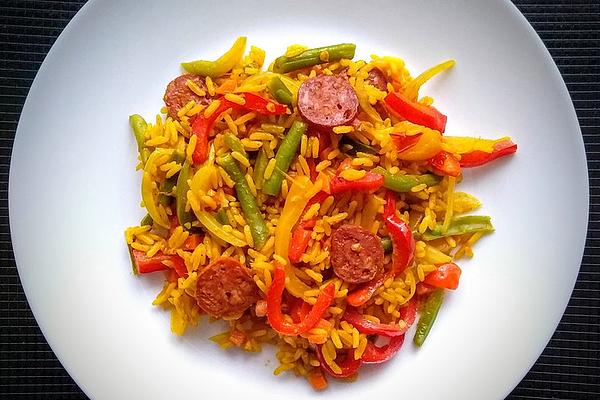 Fried Rice with Vegetables and Chorizo