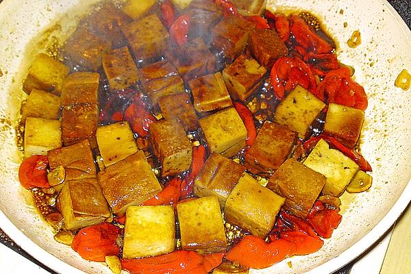 Fried Smoked Tofu with Chilli and Garlic