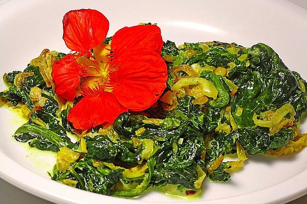 Fried Spinach with Onions