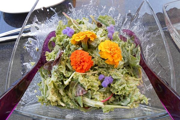 Frize Salad with Edible Flowers