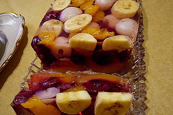 Fruit Jelly with Curd Sauce