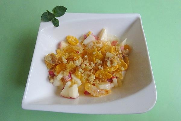 Fruit Quark with Corn Flakes and Nuts