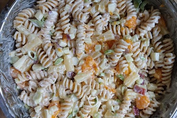 Fruity Pasta Salad with Chilli Flakes