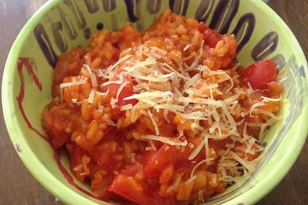 Fruity Tomato Risotto with Tomato Juice