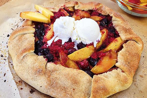 Galette with Nectarines, Raspberries and Blueberries