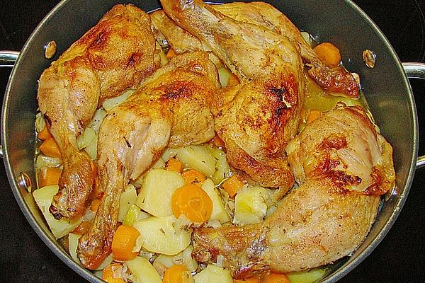 Garlic Chicken with Potatoes and Carrots