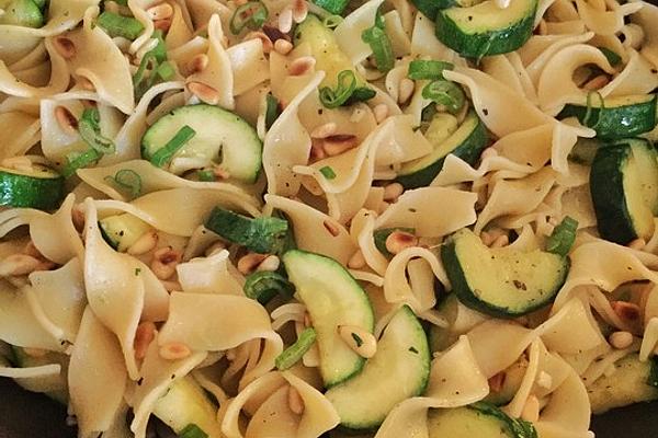 Garlic Noodles with Zucchini and Pine Nuts