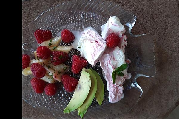 Ginger Asparagus with Raspberries and Mint