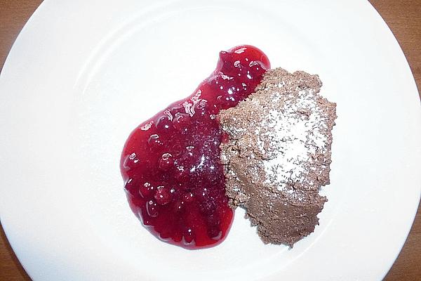 Gingerbread Mousse with Cranberry Sauce