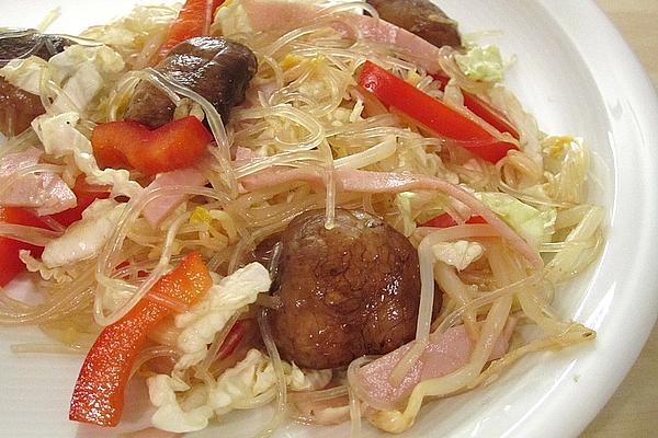 Glass Noodle Salad with Chinese Cabbage and Mushrooms