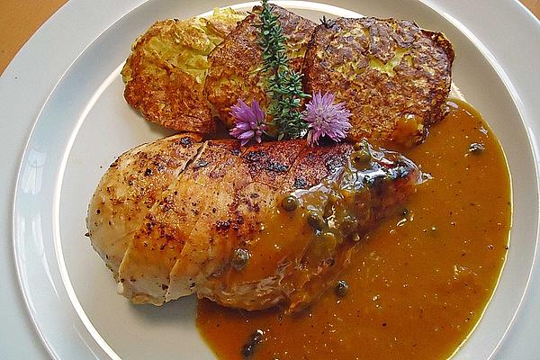 Glazed Chicken Breast with Pepper and Orange Sauce