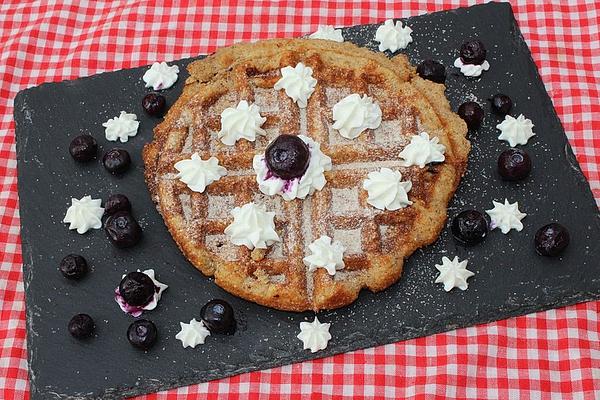 Gluten-free Amaranth Waffles with Cream and Blueberries