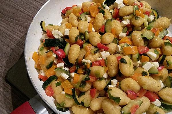 Gnocchi and Vegetable Pan with Sheep Cheese