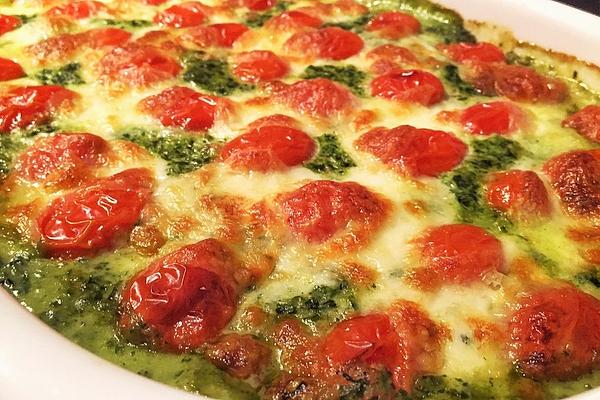 Gnocchi Casserole with Spinach and Cherry Tomatoes