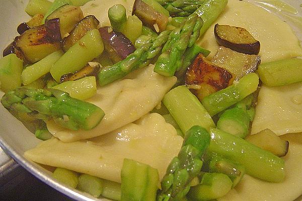 Gnocchi with Green Asparagus and Eggplant