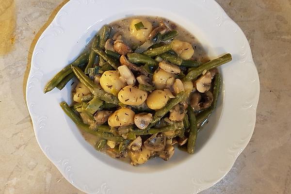 Gnocchi with Green Beans and Mushrooms