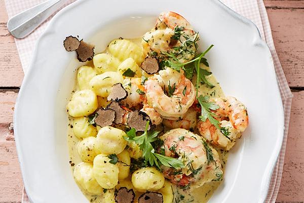 Gnocchi with Shrimp, Truffle and Herb Sauce