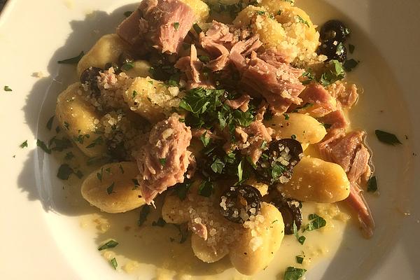 Gnocchi with Tuna, Lemon, Capers &amp; Olives