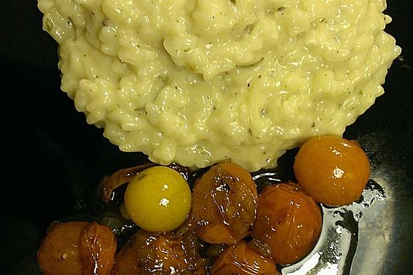 Goat Cheese Risotto with Glazed Tomatoes