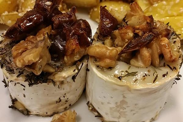 Goat Cheese with Honey, Date and Nut Crust