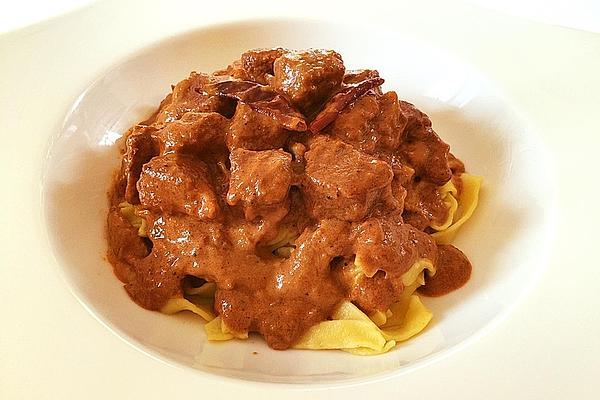 Goulash with Red Wine and Crème Fraiche