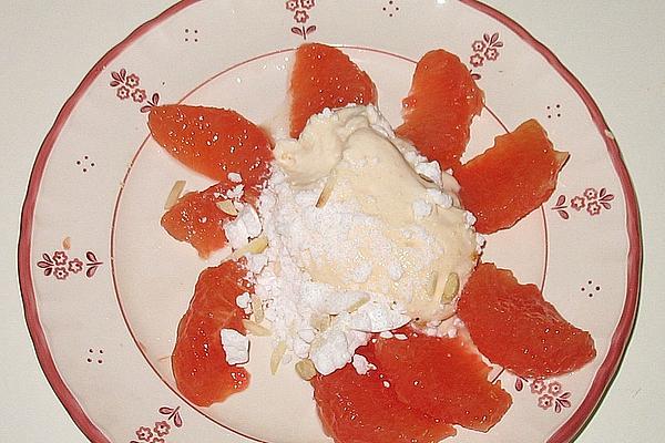 Grapefruit Salad with Amaretto – Mascarpone Cream