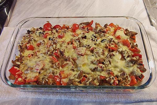 Gratinated Gyros Casserole with Tzatziki