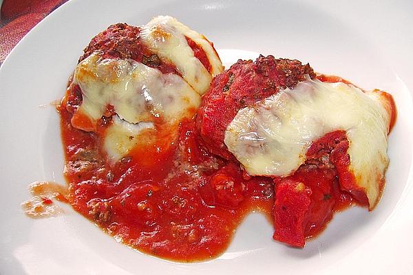 Gratinated Mozzarella Meatballs in Tomato Sauce