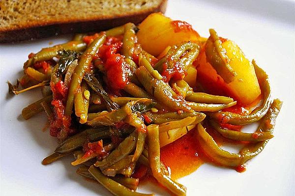 Greek Beans with Potatoes and Tomatoes