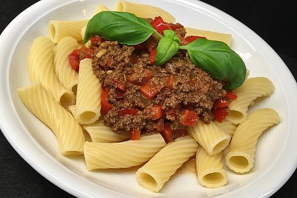 Greek Minced Meat Sauce with Pointed Peppers