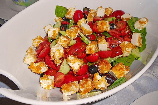 Greek Salad with Fried Feta