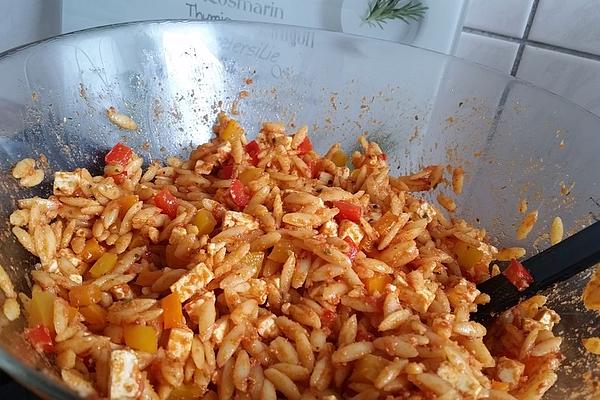 Greek Style Pasta Salad with Paprika and Feta