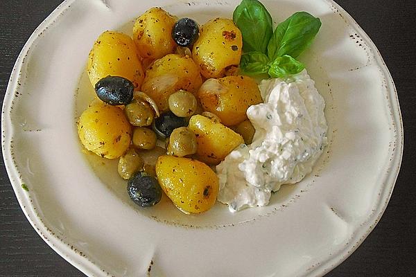 Greek Style Potato Pan with Cheese Cream