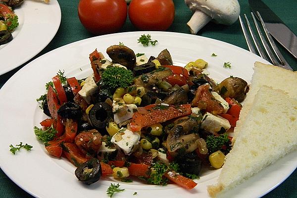 Greek Style Salad with Sheep Cheese
