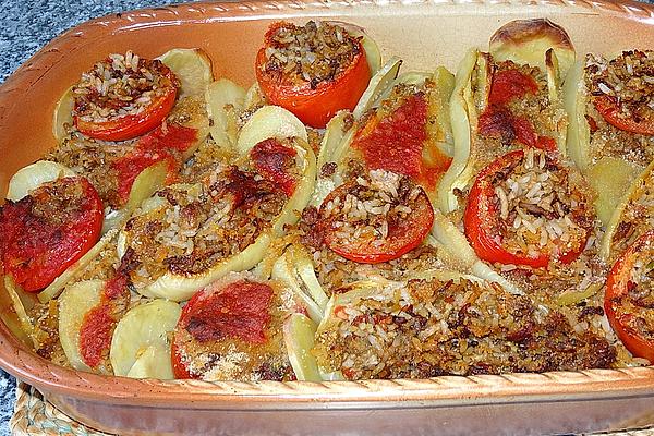 Greek Style Stuffed Tomatoes and Peppers