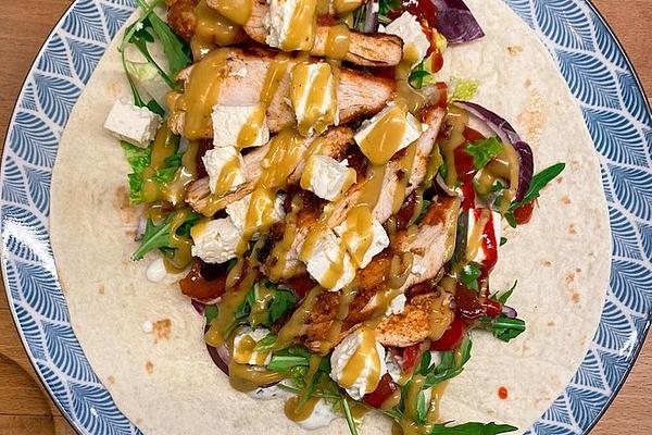 Greek Style Wrap with Grilled Chicken Breast