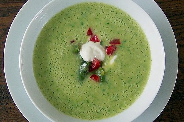 Green Asparagus Soup with Diced Tomatoes
