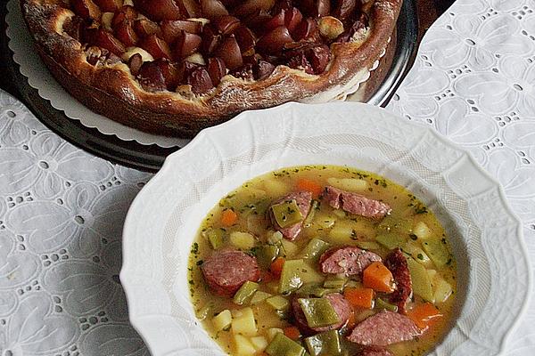 Green Bean Soup with Plum Cake