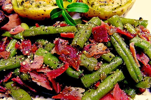 Green Beans with Onions and Black Forest Ham