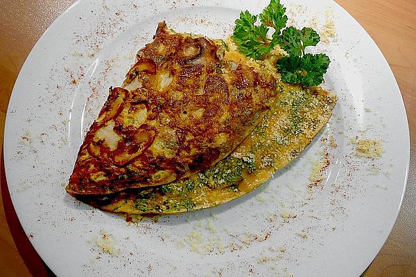 Green Omelette with Mushrooms