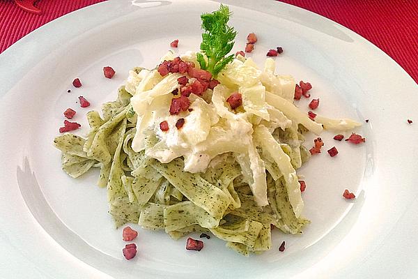 Green Pasta with Fennel and Sheep Cheese