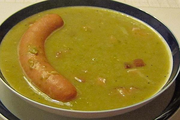 Green Pea Soup with Sausage